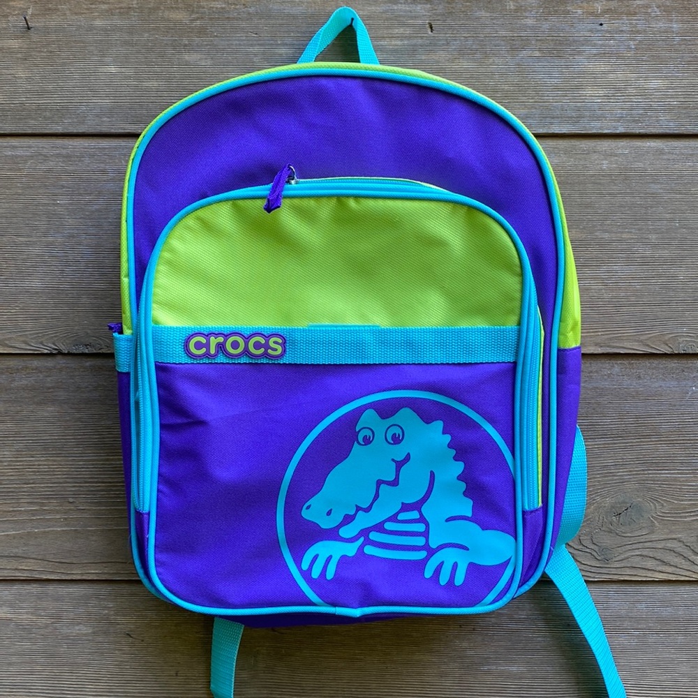 Crocs Duke Backpack in Purple, Citrus, and Blue